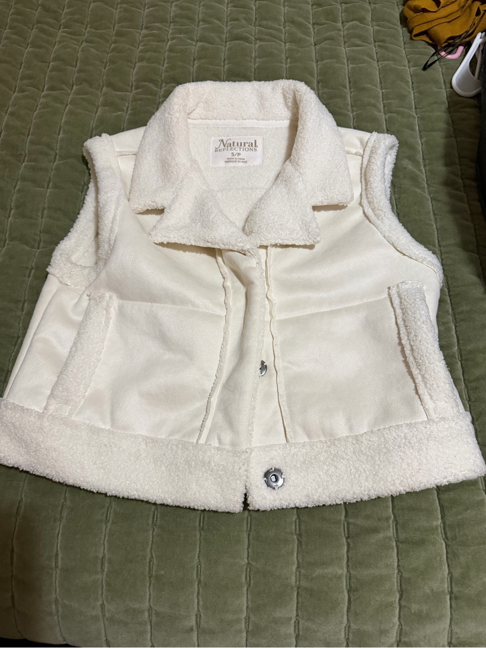 Natural Reflections Off-White Sherpa-Lined Vest